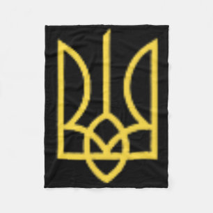 Ukrainian Crest Trident Ukraine Tryzub Symbol Men Fleece Blanket