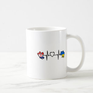 Ukrainian Croatian Flag - Ukraine Croatia Heartbea Coffee Mug