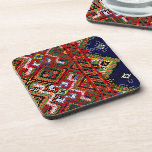 Ukrainian Cross Stitch Embroidery Cork Coaster 6 P