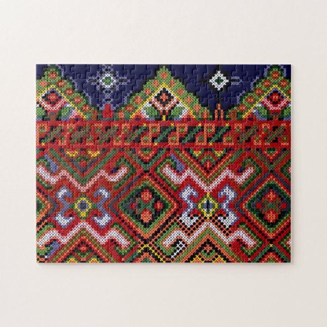 Ukrainian Cross Stitch Embroidery Jigsaw Puzzle (Horizontal)