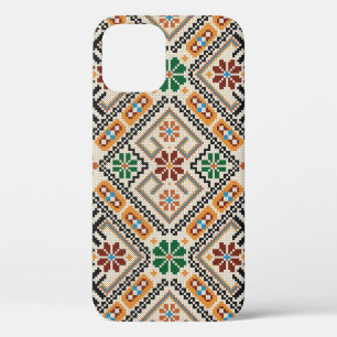 Ukrainian Cross-Stitch: Ethnic Handmade Pattern. iPhone 12 Case