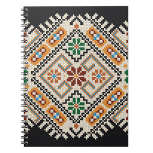 Ukrainian Cross-Stitch: Ethnic Handmade Pattern. Notebook