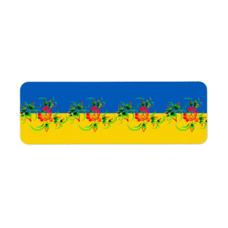 Ukrainian decorative return address label