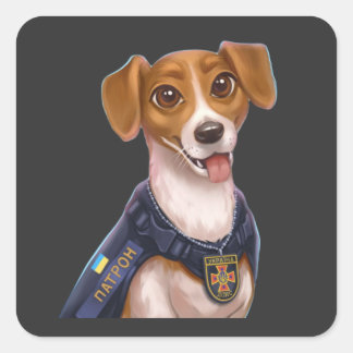 Ukrainian dog Patron T-Shirt Square Sticker
