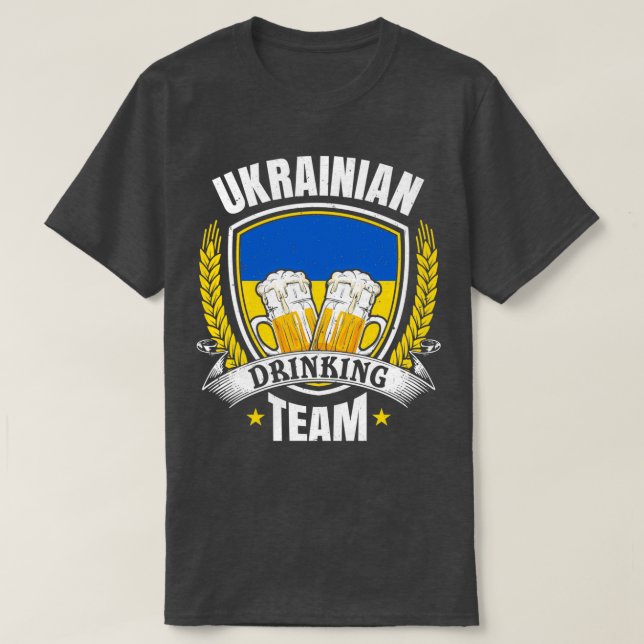 Ukrainian Drinking Team Beer Games Design T-Shirt (Design Front)