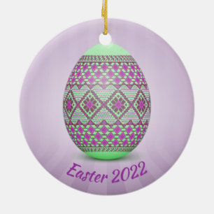 Ukrainian Easter Egg (Pysanka) Ceramic Ornament