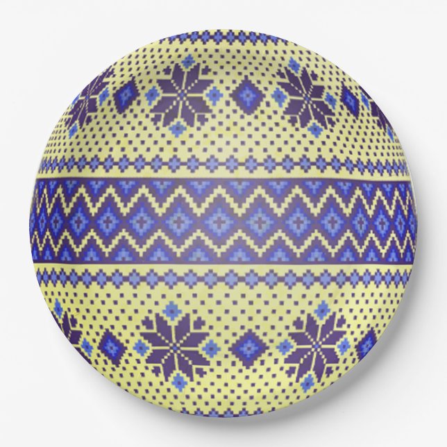  Ukrainian Easter Egg (Pysanka) Paper Plates (Front)
