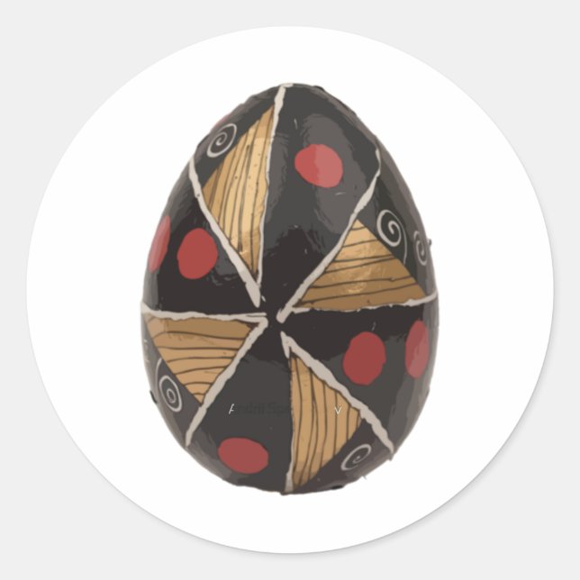 Ukrainian Easter Egg With Spiral Motifs Sticker  (Front)