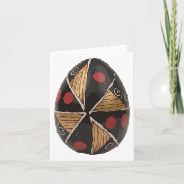 Ukrainian Easter Egg With Spiral Motifs Sticker  Card (Front)