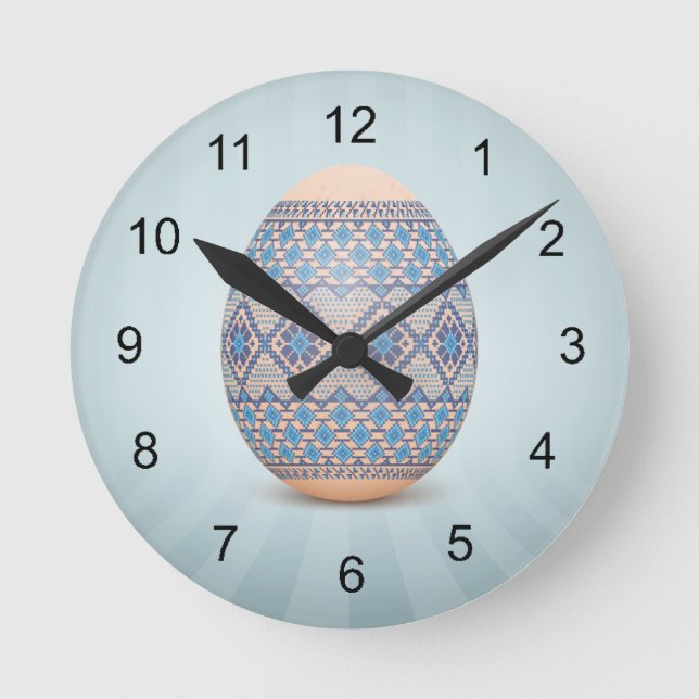 Ukrainian Egg (Pysanka) Acrylic Wall Clock (Front)