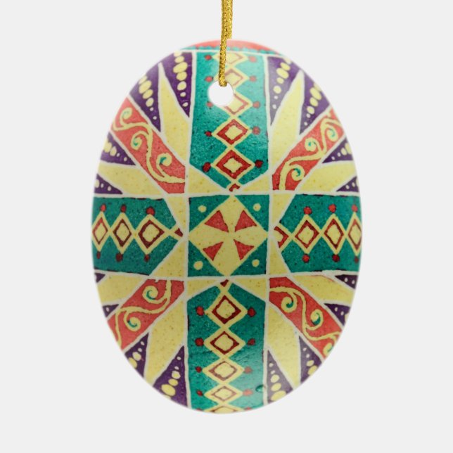 Ukrainian Egg Style Christmas Ornament (Front)