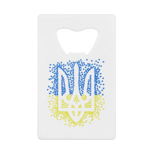 Ukrainian emblem trident tryzub scattering hearts