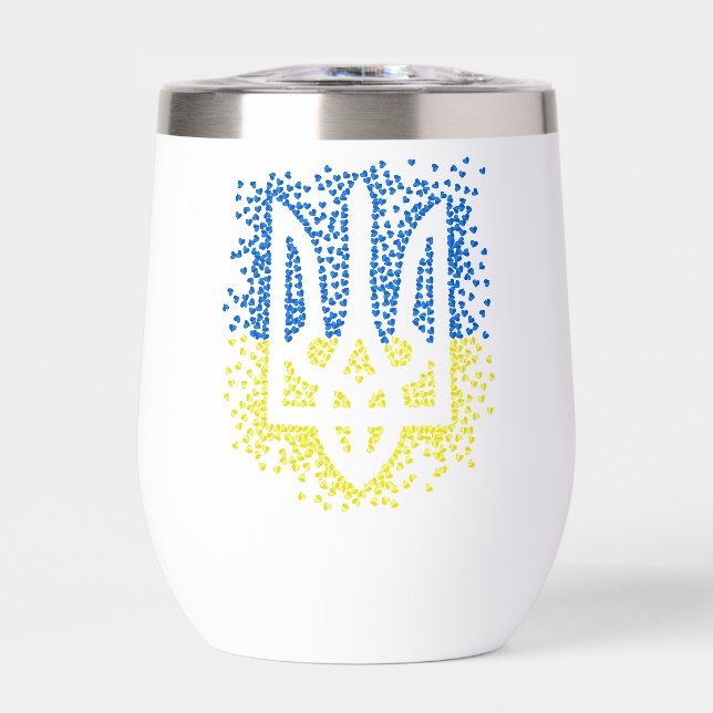 Ukrainian emblem trident tryzub scattering hearts (Front)