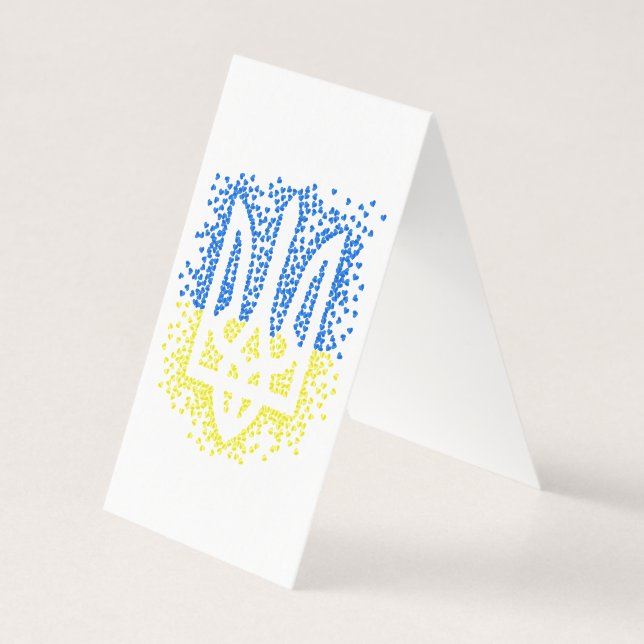 Ukrainian emblem trident tryzub scattering hearts (Back)