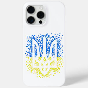 Ukrainian emblem trident tryzub scattering hearts iPhone 15 pro max case