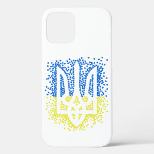 Ukrainian emblem trident tryzub scattering hearts iPhone 12 case