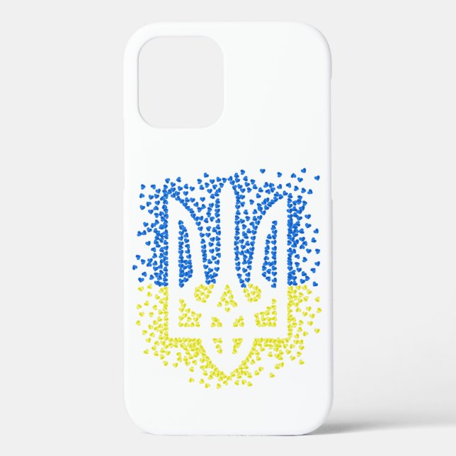 Ukrainian emblem trident tryzub scattering hearts Case-Mate iPhone case (Back)