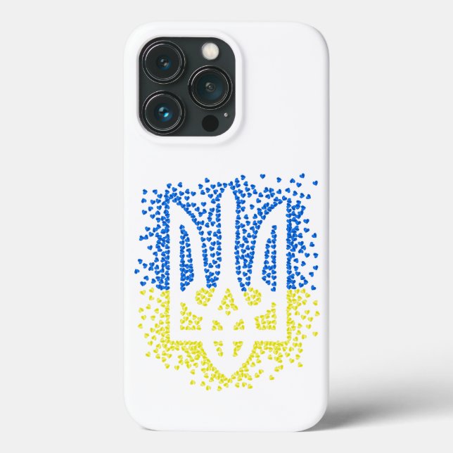 Ukrainian emblem trident tryzub scattering hearts Case-Mate iPhone case (Back)