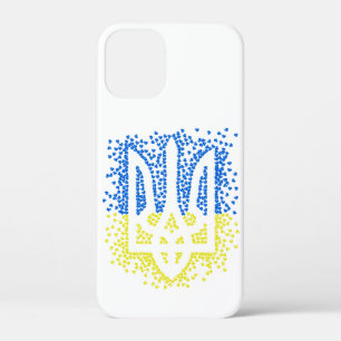 Ukrainian emblem trident tryzub scattering hearts iPhone 12 mini case
