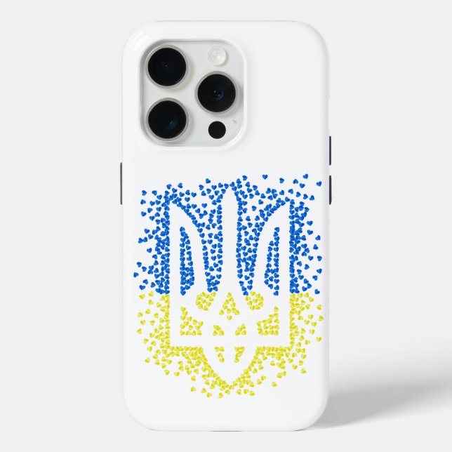 Ukrainian emblem trident tryzub scattering hearts Case-Mate iPhone case (Back)