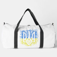 Ukrainian emblem trident tryzub scattering hearts