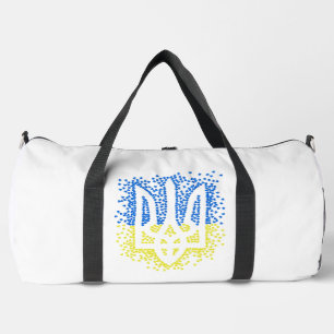 Ukrainian emblem trident tryzub scattering hearts duffle bag