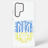 Ukrainian emblem trident tryzub scattering hearts