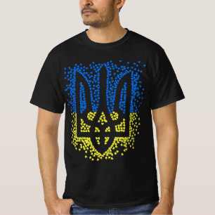 Ukrainian emblem trident tryzub scattering hearts T-Shirt