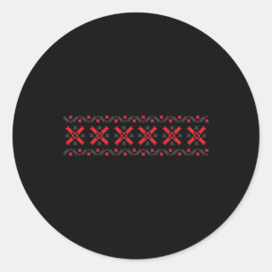 Ukrainian Embroidered National Costume Vyshyvanka  Classic Round Sticker