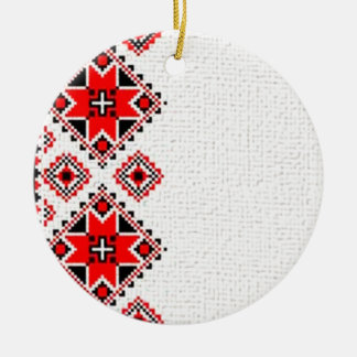 Ukrainian embroidery ceramic ornament