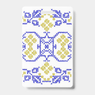 Ukrainian embroidery in the colours of the Ukrain ID Badge