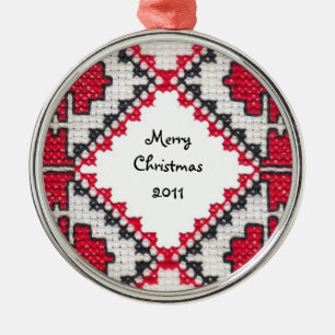 Ukrainian Embroidery Metal Tree Decoration