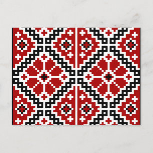 Ukrainian embroidery postcard