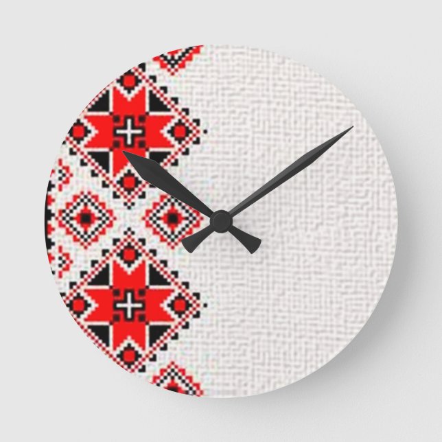 Ukrainian embroidery round clock (Front)