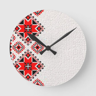Ukrainian embroidery round clock
