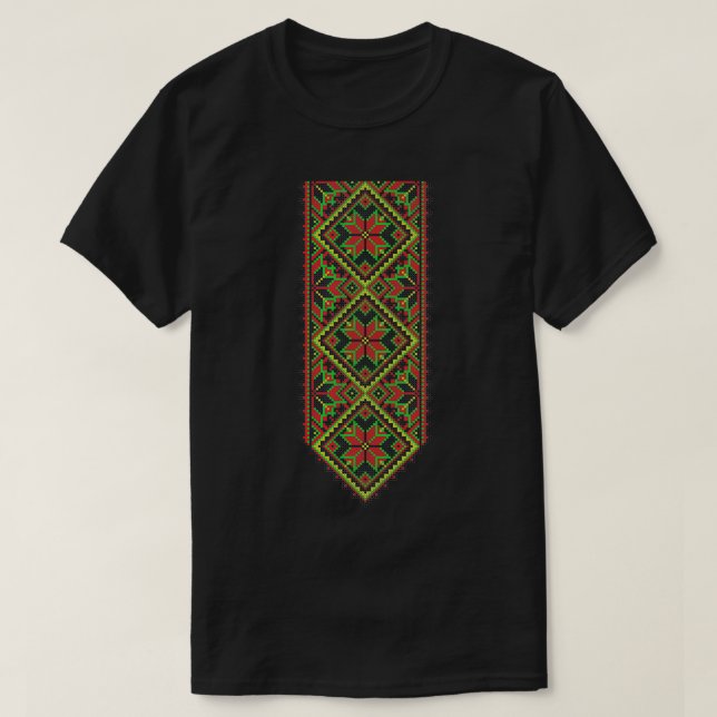 Ukrainian Embroidery Vyshyvanka Print Folk Ethnic  T-Shirt (Design Front)