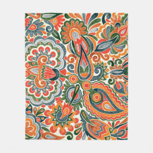 Ukrainian Ethnic Flower, Hand-Drawn Marker. Fleece Blanket
