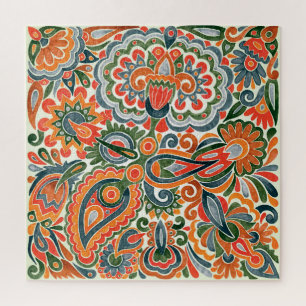 Ukrainian Ethnic Flower, Hand-Drawn Marker. Jigsaw Puzzle