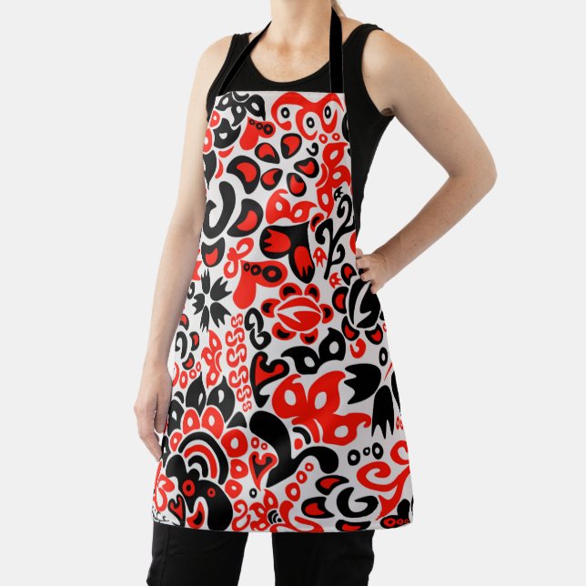 Ukrainian ethnic folk art floral pattern absrtact  apron (Insitu)