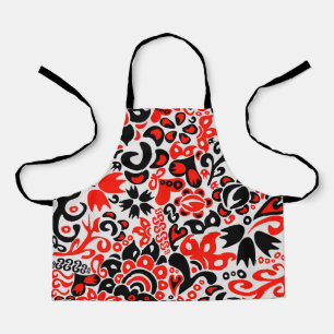 Ukrainian ethnic folk art floral pattern absrtact apron