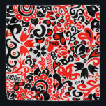 Ukrainian ethnic folk art floral pattern absrtact  bandana<br><div class="desc">Folklore pattern with Ukrainian flag colours blue and yellow</div>