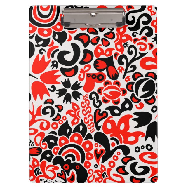 Ukrainian ethnic folk art floral pattern absrtact  clipboard (Front)