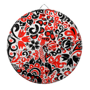 Ukrainian ethnic folk art floral pattern absrtact  dartboard