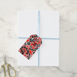 Ukrainian ethnic folk art floral pattern absrtact gift tags