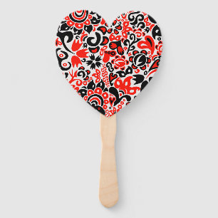Ukrainian ethnic folk art floral pattern absrtact  hand fan