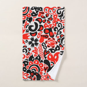 Ukrainian ethnic folk art floral pattern absrtact hand towel