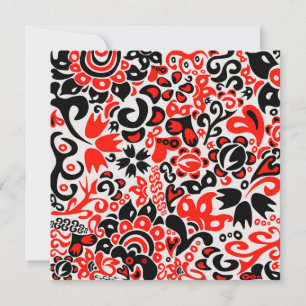 Ukrainian ethnic folk art floral pattern absrtact  invitation