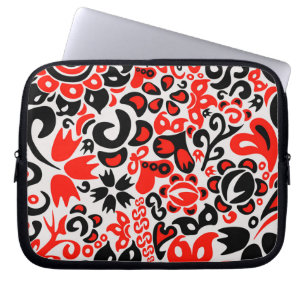 Ukrainian ethnic folk art floral pattern absrtact laptop sleeve