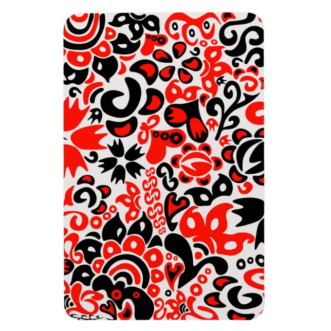 Ukrainian ethnic folk art floral pattern absrtact  magnet (Vertical)