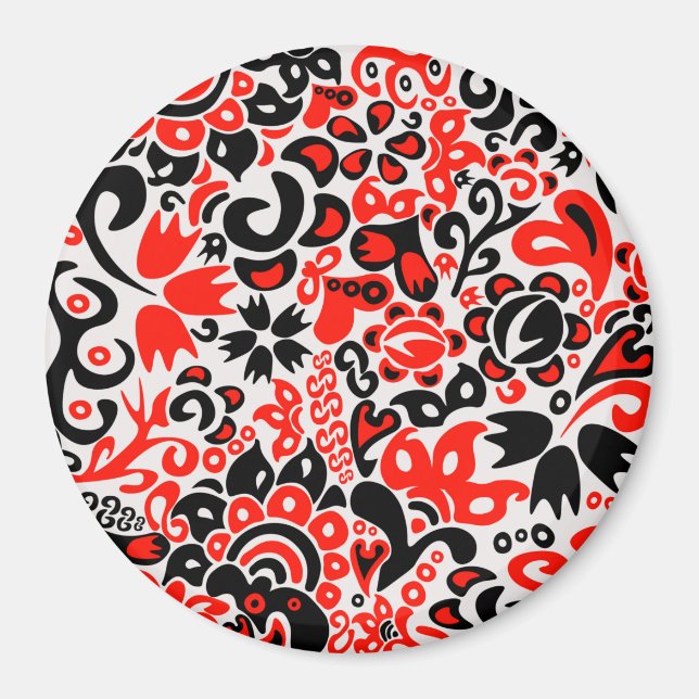 Ukrainian ethnic folk art floral pattern absrtact  magnet (Front)